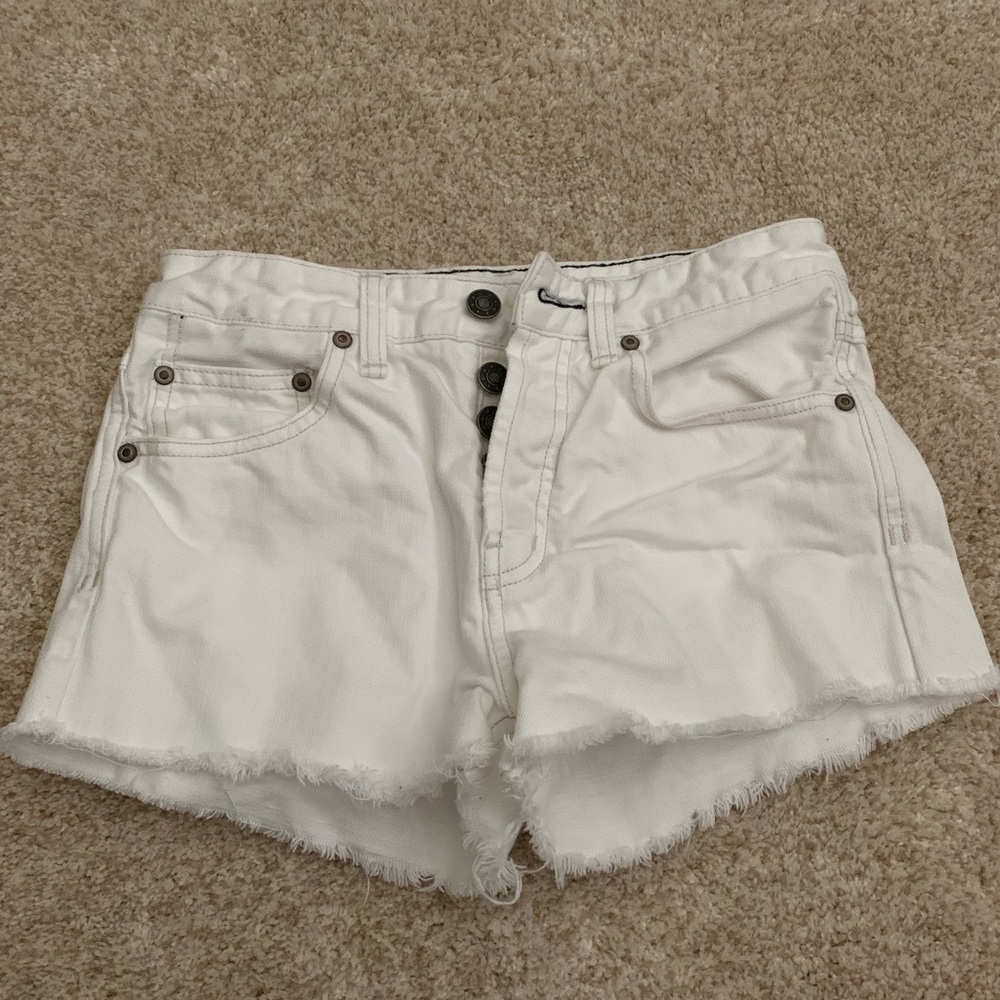 White denim shorts from free people